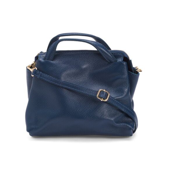 CHEVAL Denim Made In Italy Leather Satchel With Zipper Top - Picture 1 of 2